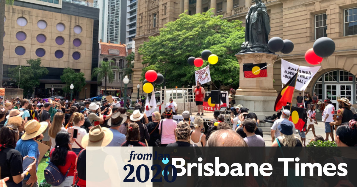 Thousands gather to protest Australia Day in Brisbane